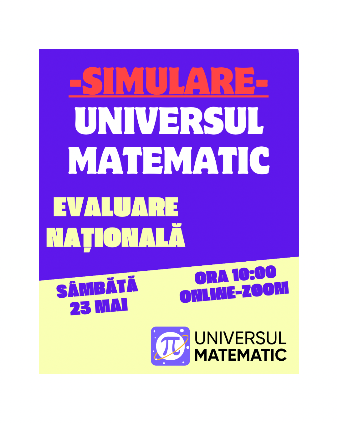 SIMULARE EVALUARE NAȚIONALĂ - 23 MAI 2026